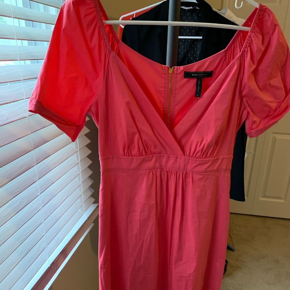 BCBG Ruched sleeve dress. Worn once!